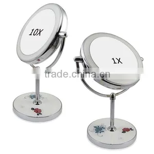 Customized Logo Bedroom Touch Sensor Aluminum Compact Mirror thumbnail-2