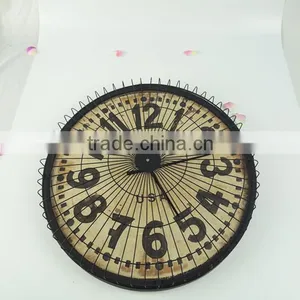 French Antique Black Iron Wall Clock for Home Decor thumbnail-1