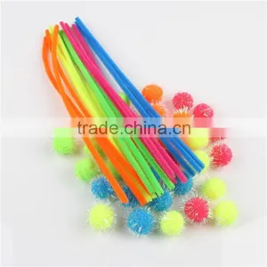 Factory Supply DIY Crafts Fluorescent Colors Pom Pom Toys for Kids or Wedding Party Decoration thumbnail-3