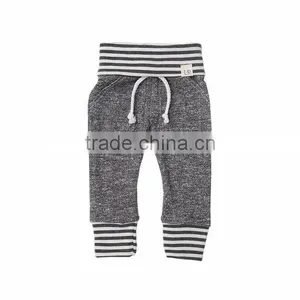 (CP609#grey) Children Casual Cotton Pants With Striped in the Waist and Foot for Baby Pants thumbnail-1