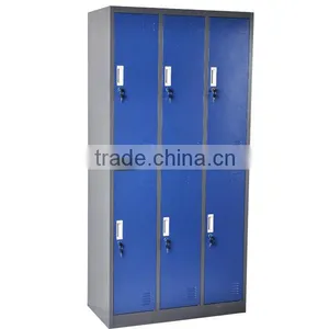 Custom Coat Rail Double Color 6 Doors Steel Locker thumbnail-4