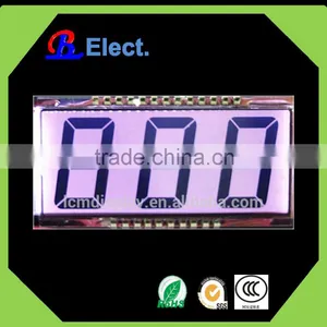 7monochrome Segment 3 Digit Lcd, Custom Tn Type 3 Digit Lcd, Positive Segment Lcd Display thumbnail-1