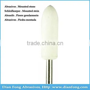 W-01 HP Shank Bullet Shaped Aluminum Oxide Maded Fine Grit White Mounted Stone Abrasive Burs thumbnail-1