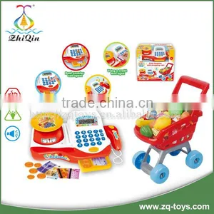 Shantou Toys Toy Cash Register Electronic Cash Register Shopping Trolley Cart Made in China thumbnail-2