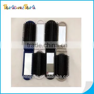 Multi Function Plastic Foldable Travel Hair Comb With Mirror thumbnail-1