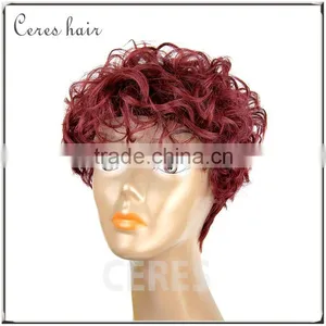Short Cosplay Wig Lace Wig Human Hair for Christmas or Halloween Party Wig thumbnail-1
