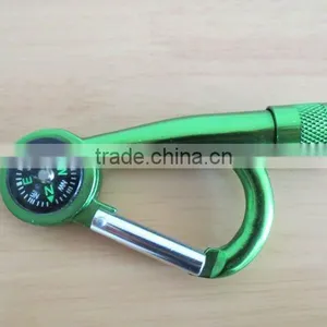 Aluminium Mini Carabiner LED Flashlight/Torch/hand Light With Compass thumbnail-1