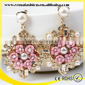 Instock Enamel Beads Soft Ceramic Shaped Flower Earring thumbnail-5