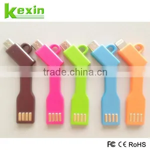 High Quality Micro USB Cable 2 in 1 USB Data Cable for Mobile Phones, 7CM Short USB Charger With Keyring thumbnail-6