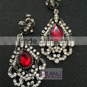 Big Earrings Red Or Black Jewelry Drop Retro Earrings Hypoallergenic thumbnail-1