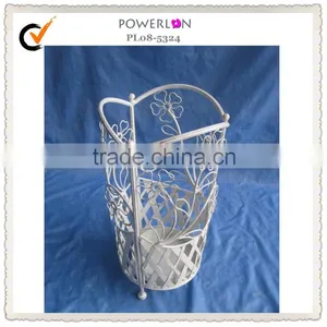 White Wrought Iron Umbrella Stand for Garden for Hotel thumbnail-1