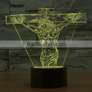 3D Optical Night Light Juses 7 RGB Light Colors 10 LEDs AA Battery or DC 5V Mixed Lot thumbnail-2