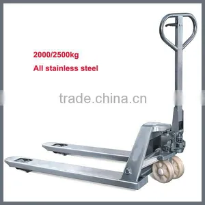 Brand New Stainless Steel Hydraulic Pump Manual Pallet Truck 2000kg Hand Operated Forklift thumbnail-1