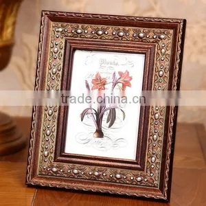 Premium Quality Top-level Decorative Archaistic Wooden Picture Rahmen Handmade Baroque Antique Natural Solid Wood Photo Frame thumbnail-2