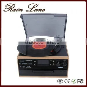 Rain Lane Multiple USB SD Cassette Record and Player Analog Vinyl Records Player thumbnail-1
