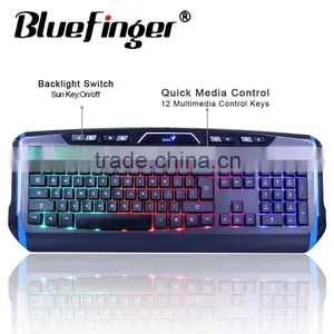 Rainbow Backlit USB Wired Computer Keyboard thumbnail-3