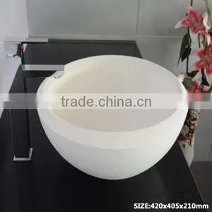 Solid Surface Freestanding Wash Hand Basin With Tap , Stone Resin Wash Basin, Wall Hung Wash Basin thumbnail-6