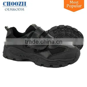 Choozii Custom Logo Manufacturers Designer Children Black Leather Mesh Sport Sneaker School Shoes for Teenage Boys thumbnail-1