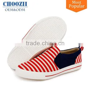 Wholesale Custom Children Stripe Classic Breathable Canvas Unisex Kids Slip-on Sneakers Shoes for Girls thumbnail-1