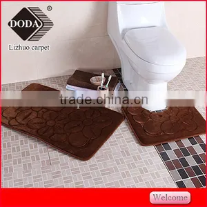 Microfiber Flannel Embossed Non Slip Pvc Backing Contour Bath Rug thumbnail-4