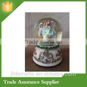 Angel Deer Bunny, Angel With Flute Hummingbirds Base, Water Globe thumbnail-1