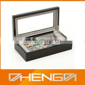 High Quality Customized Made in China Wood Cufflink Storage Box With Window thumbnail-1