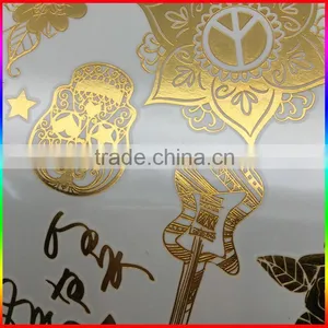 Gold Foil Tattoo,gold Temporary Tattoos,golden Tattoo Stickers thumbnail-3