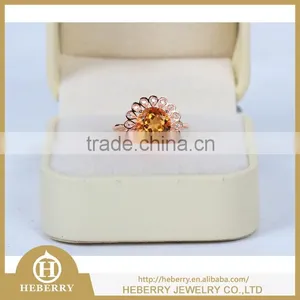 Silver Wedding Ring With Excellent Cutting Citrine Gemstone Best Gift for Ladies thumbnail-3