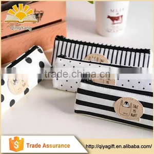 Wholesale Customizable Clear Unbranded School White Canvas Pencil Case for Teenagers thumbnail-1