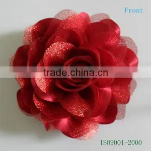 Red Handmade Satin/Organza Fabric Flower ---Wedding Dresses thumbnail-1