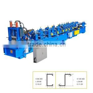 Hot Sale ! High Speed Automatic C-Z Purlin Interchangeable Roll Forming Machine thumbnail-1