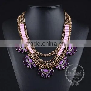 High Quality Vintage Rhinestone Chunky Statement Necklace Tin Alloy Fashion Women Pendant Necklace 6390124 thumbnail-2