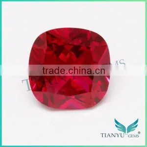 Gemstones Wholesale China 10x10mm 5# Square Cushion Shape Synthetic Ruby Gemstone thumbnail-1
