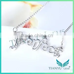 New Style Fashion 925 Sterling Sliver Pendants Charms Moissanite Pendants Necklace thumbnail-2