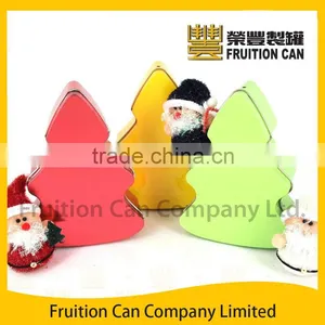 Xmas Tree Metal Gift Food Tin Can Container thumbnail-1