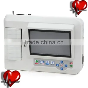Carejoy Portable 6 Channel 7 Inch Touch Screen Digital Electrocardiograph ECG Machine EKG BY CE ISO Certified thumbnail-1