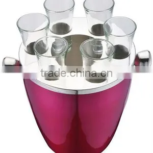 Stainless Steel Standing Ice Pail Beer Ice Cooler Wine Ice Bucket thumbnail-1
