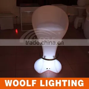 PE Plastic Rechargeable LED Round Cocktail Table Led Furnitur thumbnail-6