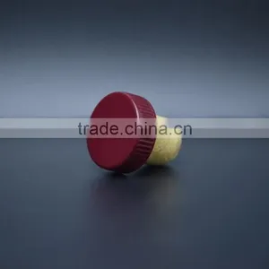 Red Plastic Top With Wooden Cork for Glass Bottle thumbnail-3