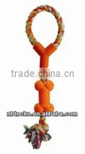 Good Quality Cotton Rope With Plastic Bone Dog Toys thumbnail-1