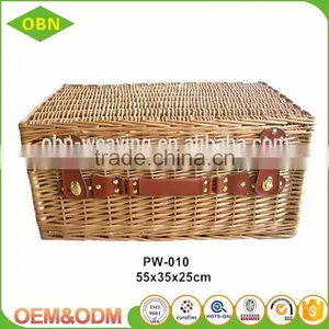 Custom Large Cube Sundries Wicker Storage Basket With Lid thumbnail-2