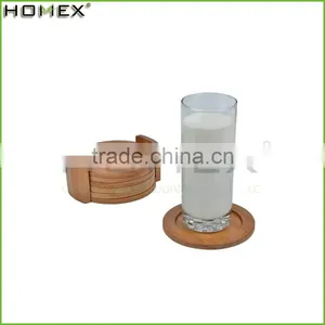 Cheap Round Bamboo Cup Dish Pot Coaster Trivets Dinner Plates/Homex_Factory thumbnail-2
