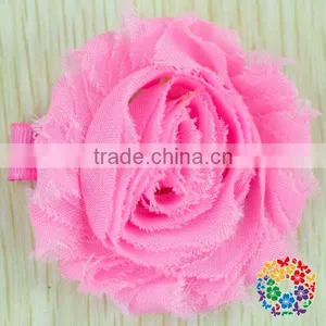 2015 Wholesale Beautiful Red Artificial Chiffon Fabric Flowers For Headbands Hair Accessories thumbnail-4