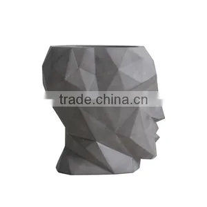 Handsome Man Head Concrete Succulent Planter Pot thumbnail-4