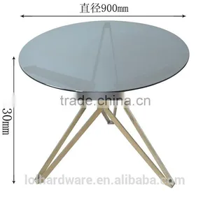 New Model Living Room Furniture,Stainless Steel Coffee Table With Tempered Glass Top thumbnail-1