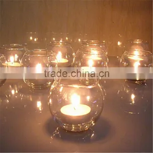 Egg Shape Round Glass Candle Holder/clear Round Holder thumbnail-1