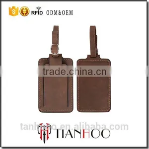 Customize Genuine Real Leather Fashion Luggage Baggage Tag Handbag Tags thumbnail-1