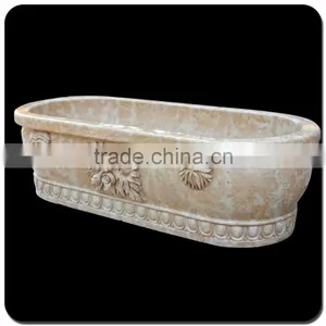 Wholesale House Decor White Marble Freestanding Bathtub thumbnail-2
