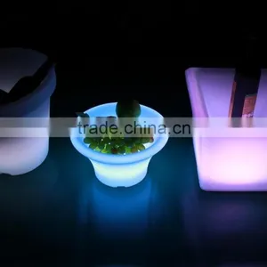 Led Illuminating Plastic Ice Bucket, Led Furniture Light Flower Pot thumbnail-5