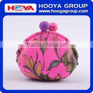 BG48516 Trendy Personalized Flower Printed Silicone Coin Purse Clasp Wallet thumbnail-1